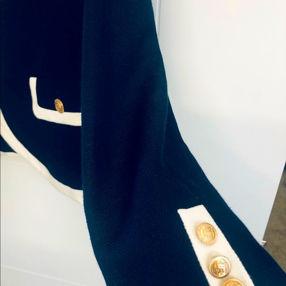 Peter Nygård Navy & White Linen & Rayon Blazer - Picture 3 of 3